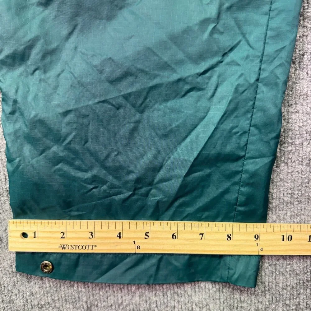 Vintage Helly Hansen Rain Pants XL Green Packable Waterproof Shell Ankle Zip